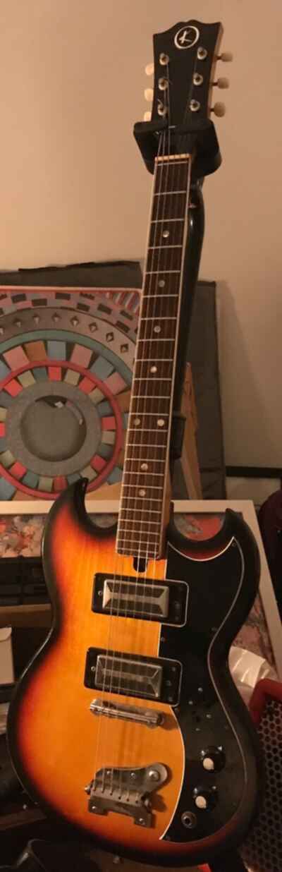 Kay K-2M guitar vintage 1972 SG style sunburst great condition pro setup