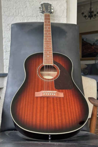 epiphone aj-220s adv jumbo mahogany burst mint w /  original box #ea22mbnh1