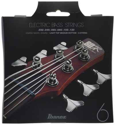 Ibanez, 6 Nickel Bass Guitar Strings-Light Top Medium Bottom, Silver, (IEBS6C)