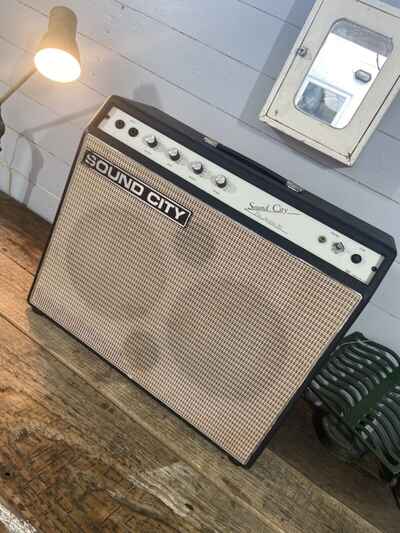 RARE 1960??s SoundCity Artiste 30W Solid State 2×10 Combo Guitar Amp SUPER CLEAN