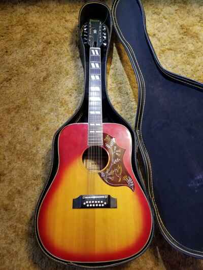 Vintage 1960s Dixon 0684 Hummingbird 12 String Acoustic Lawsuit Era Guitar