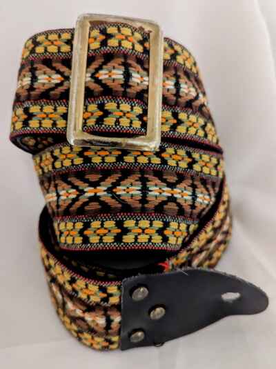 Vtg Ventura Rare Pattern ACE Style Woven Guitar Strap