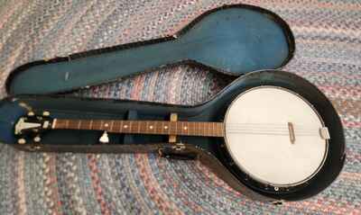 Vintage Kay 4 String Banjo With Case