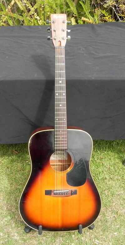 Vintage Japan Hayakawa Acoustic Guitar Model 020 TBS c 1970s