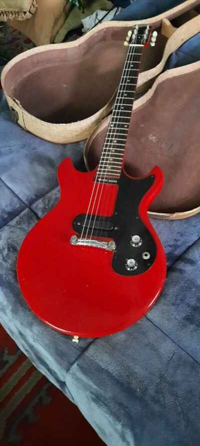 1965 GIBSON MELODY MAKER GUITAR .factory CUSTOM COLOR  EMBER RED .find another!!