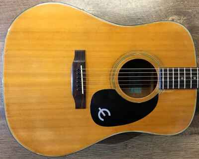 1970s Epiphone FT-345 Natural Gloss Finish Dreadnought Acoustic Guitar