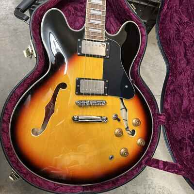 Tagima Blues 3000 Electric Guitar ES335 Style With Hard Case Vintage Sunburst