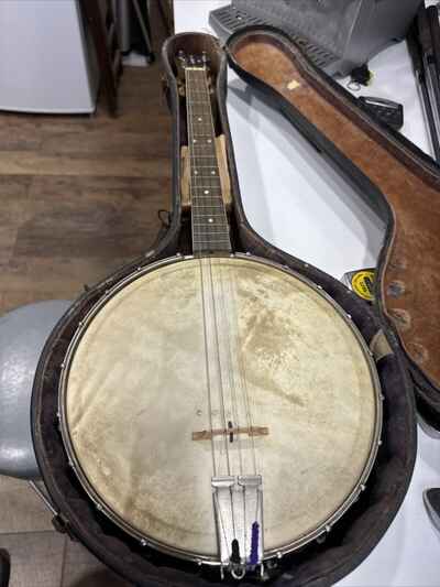 Vintage Frames 4 String Banjo with Case and Accesories Sold AS / IS