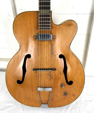 c. 1960 Kay Jumbo Electric-Acoustic Guitar. 17" Lower Bout. Repair Project