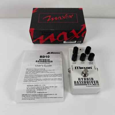 Maxon BD10 Hybrid Bass Driver Effects Pedal w Box & User
