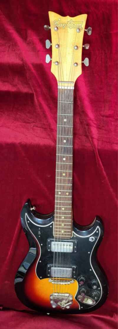 Vintage HAGSTROM HIIN Solid Body Electric Guitar Sweden 1960s