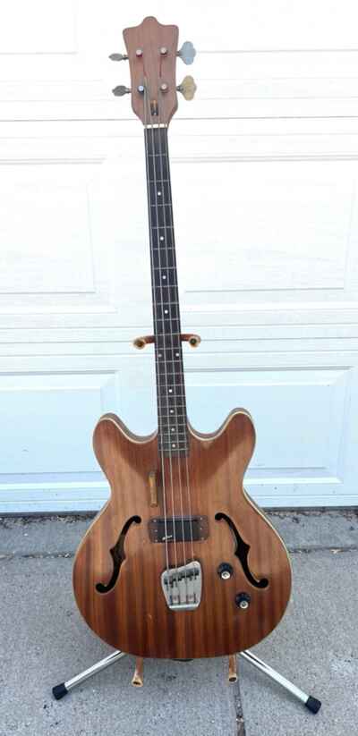 Vintage Guild Starfire Bass Guitar Natural Wood Single Pickup 1960??s EMG Select