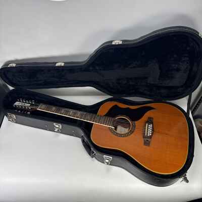 Vintage Eko Ranger XII Acoustic Guitar 12 String Guitar w Case CRACKING READ