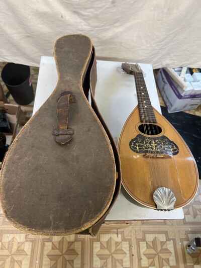 Vintage Antique #603 Bowlback Mandolin  c. 1900 With Case