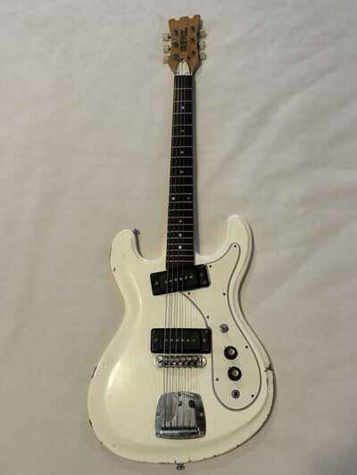 Univox Hi-Flier Phase 2 White Vintage Japan Solid Body Guitar Phase II