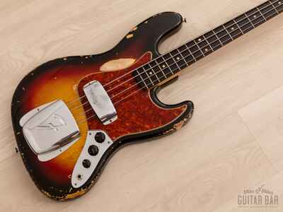1963 Fender Jazz Bass Pre-CBS Vintage Bass Sunburst w /  Case