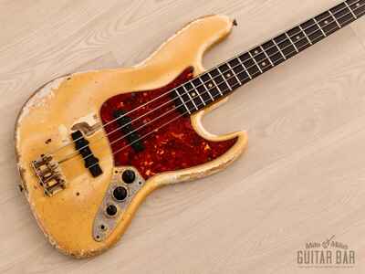 1964 Fender Jazz Bass Pre-CBS Vintage Bass Olympic White w /  Gold Hardware, Case