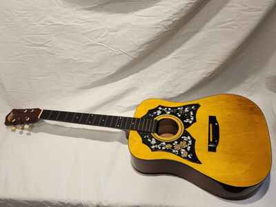 Vintage Teisco Checkmate Acoustic Guitar AS IS PARTS REPAIR