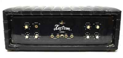 Kustom 1970s Model K 200B 5 Tuck N Roll Vintage PA Amplifier Head in black