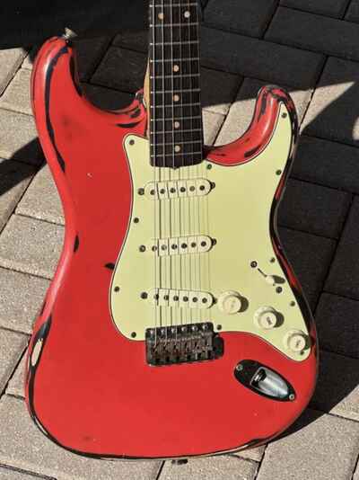 1960 Fender Stratocaster very rare & original Fiesta Red w / a Slab Rosewood neck.