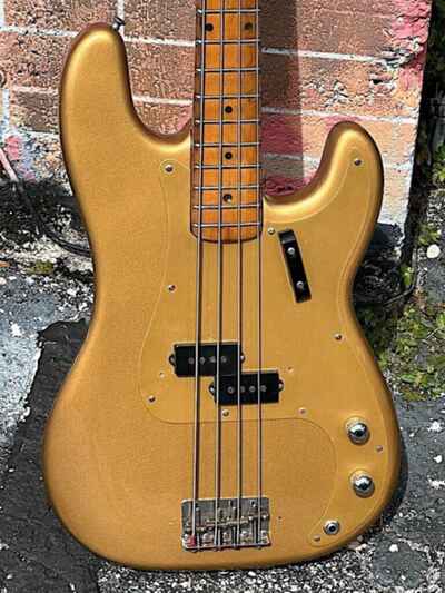 1957 Fender Precision Bass a killer refinish Gold Top Gold Raised "A" Pole pup.