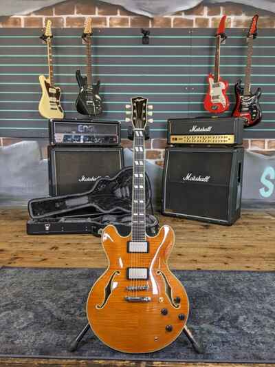 Stanford Crossroad 35 Thinline Vintage Blonde Electric Guitar & Hard Case