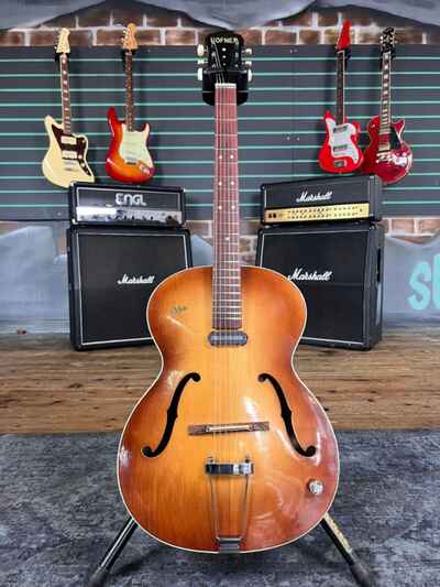 Hofner Congress Brunette c 1958 Hollow-Body Archtop Electro Acoustic Guitar