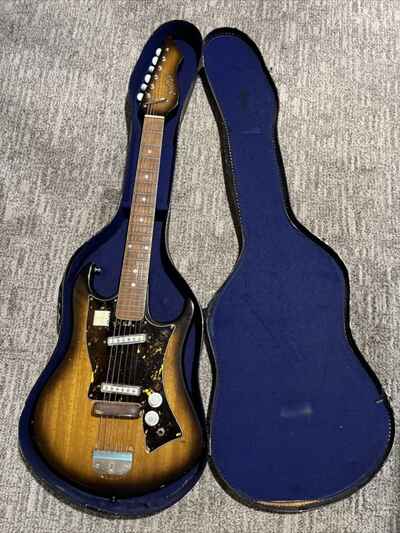 Vintage Norma Sunburst Electric Guitar 60s Angled Pickup Switches MIN Japan Case