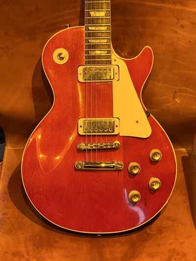 Gibson Les Paul Deluxe Electric Guitar  Rare Cardinal Red 1975) Maple Neck 9 2