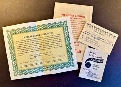 1970 GRETSCH 6123 "THE MONKEES" GUITAR GUARANTEE DOCUMENTS