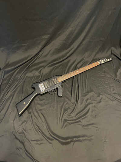 1984 Hondo M16 SAB Gun Shaped Electric Guitar in Satin Black-Rare!