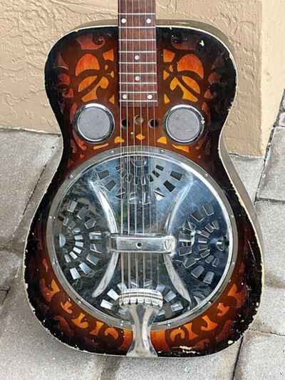 1972 Dobro 66B a very rare Sandblasted French Scroll Birch Body w / tons of Tone !