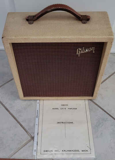 1959 Gibson GA5 SKYLARK Guitar Amplifier W / Original Jensen Manual Fast Shipping