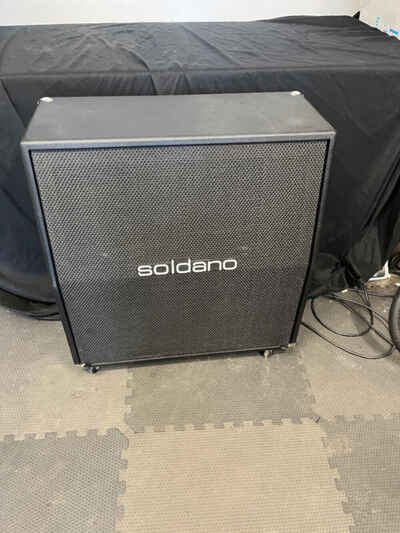 Vintage Soldano 4x12 Slant Guitar Cab Black Tolex-Pre BAD-Mike Soldano Made