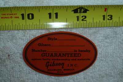 1 ?? Gibson 1955 ?? 1964 Orange Label for Archtop and semi-Hollow Guitars -Item QI