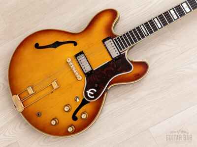 1966 Epiphone Sheraton E212T Vintage Semi-Hollow Guitar Royal Tan w /  Case