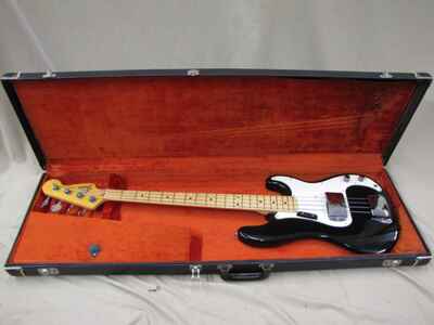 1974 Fender Precision Bass Guitar    Black  /  Maple Neck .Nice