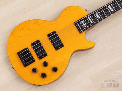 1991 Gibson Les Paul Deluxe Plus Bass LPB-2 Transparent Amber w /  Bartolini, Case