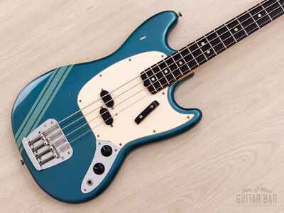 1973 Fender Mustang Bass Competition Burgundy Vintage Short Scale Bass w /  Case