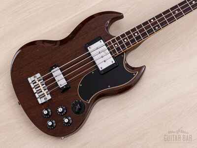 1972 Gibson EB-3 Slotted Headstock Vintage Short Scale SG Bass Walnut w /  Case