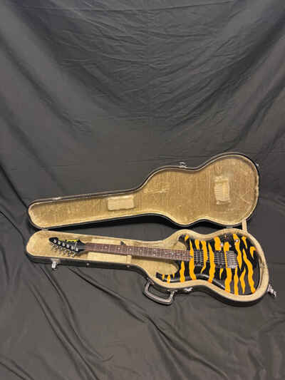 1984 Aria Pro II RS Inazuma Orange / Black Tiger Stripe Guitar W / OHSC