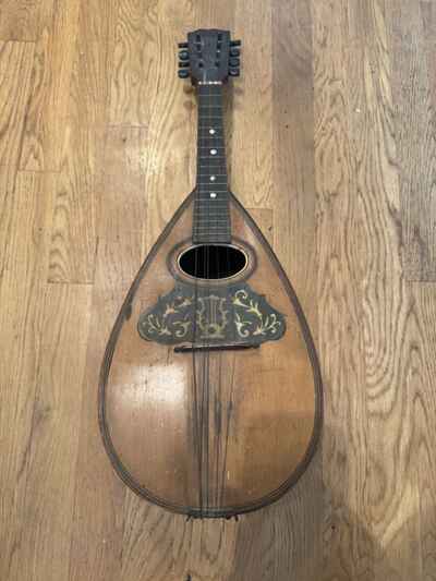Vintage Antique 8 String Unbranded Primitive Mandolin Bowl Back  SEE PHOTOS 1800