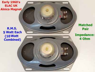 4 Ohm ELAC UK  Alnico 2 x  loud Speaker 10W Selmer Watkins WEM guitar Valve amp