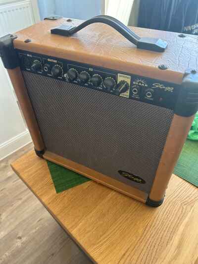 Vintage Stagg 20 AAR Acoustic Guitar & Mic Combo Amp Spring Reverb Aux Phones