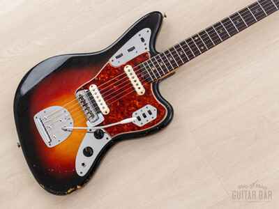 1963 Fender Jaguar Pre-CBS Vintage Offset Guitar Sunburst w /  Case