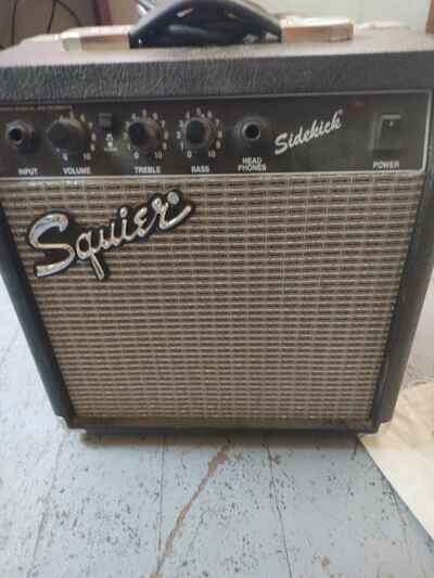 Vintage Genuine Fender® Squier  Amplifier With Wires And Squier Digital Tuner