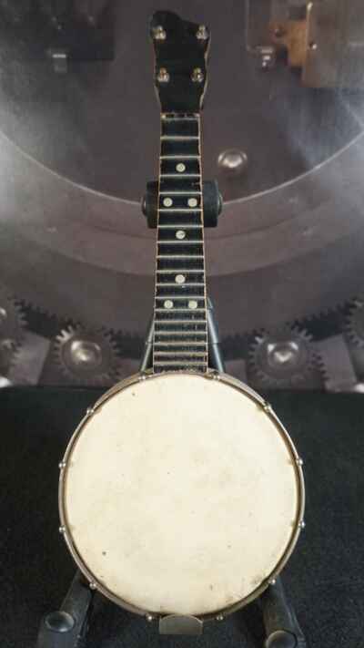 Vintage Banjolele w /  Metal Back & F-Holes