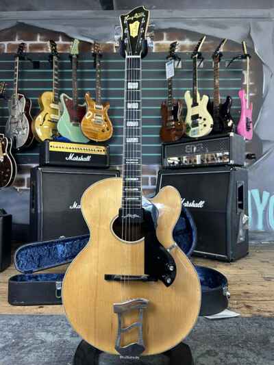 Hagstrom Jimmy Oval Hole Natural Gloss c 1970s Archtop Electric Guitar