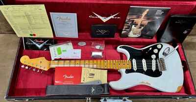 In Store 1954 Fender Stratocaster Ancho Poblano Relic Opaque White Blonde Fresh!