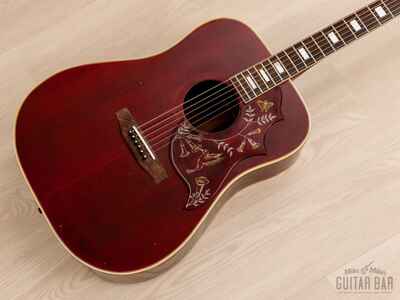1976 Gibson Hummingbird Custom Vintage Dreadnought Acoustic Guitar Wine Red